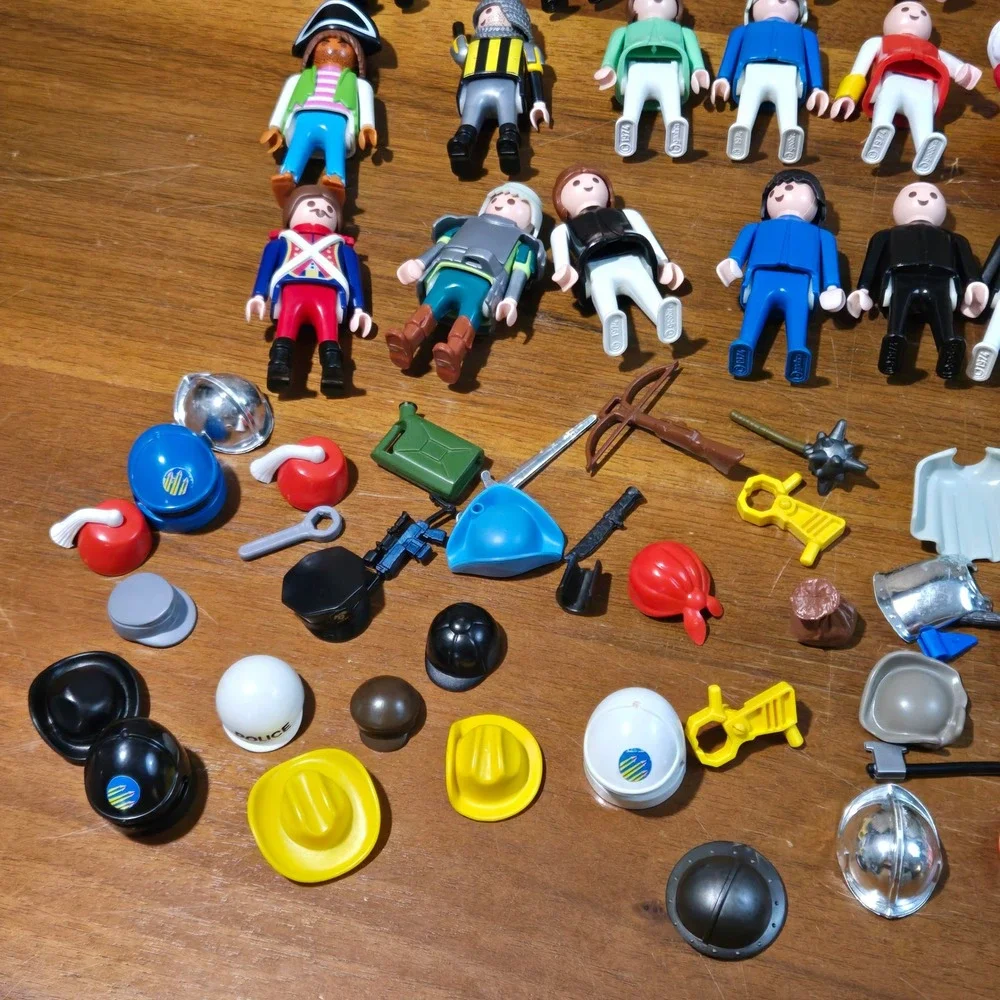 Vintage Playmobil Figure Lot Pirate Knight Police Western Accessories Horse Boat